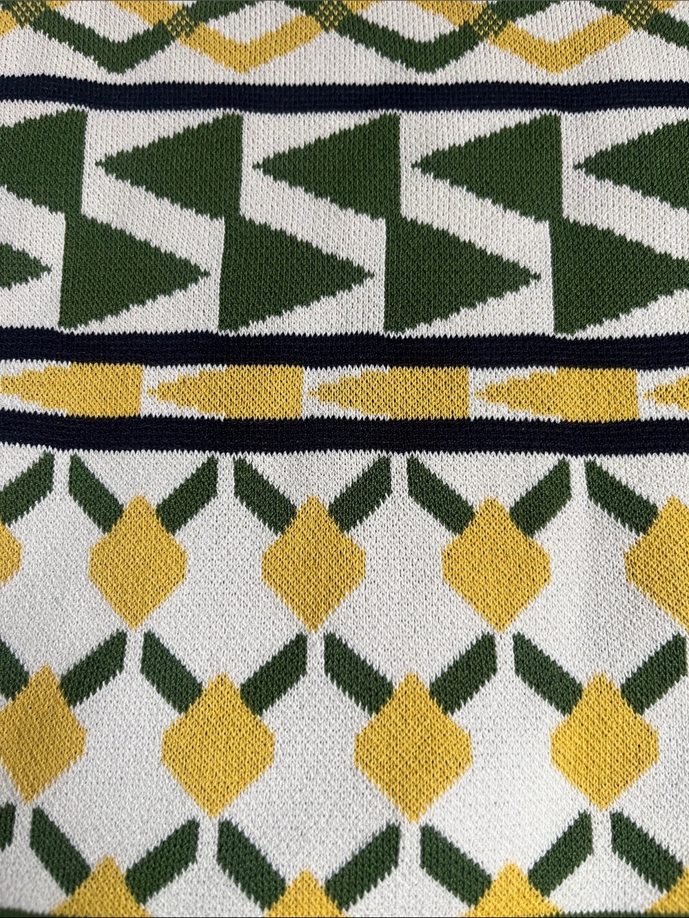 MISA Los Angeles Geometric Knit Tube Top XXS Green Yellow White - Picture 2 of 3